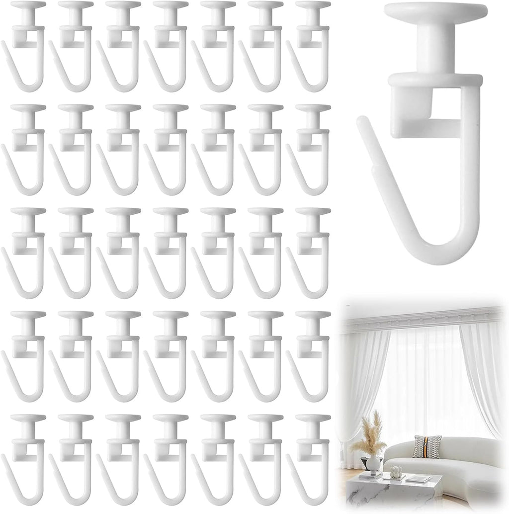 Gardinskenegliders med låsbar krok – 50/100-pack (10 mm)