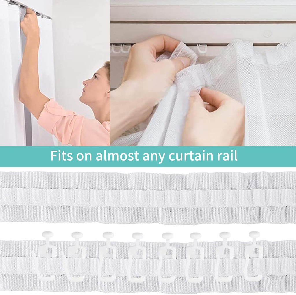 Gardinskenegliders med låsbar krok – 50/100-pack (10 mm)