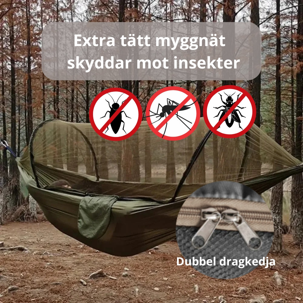 Outdoor Comfort Hammock – Myggnät – ultralätt design – perfekt för två