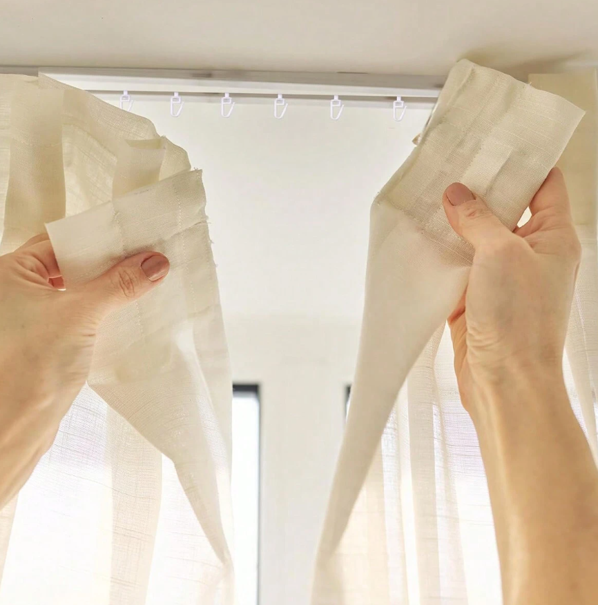 Gardinskenegliders med låsbar krok – 50/100-pack (10 mm)