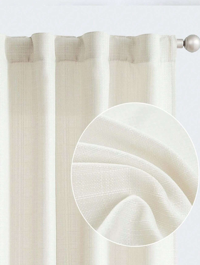 Skir gardin – linnekänsla Ljusgråvit