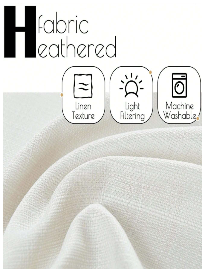 Skir gardin – linnekänsla Ljusgråvit