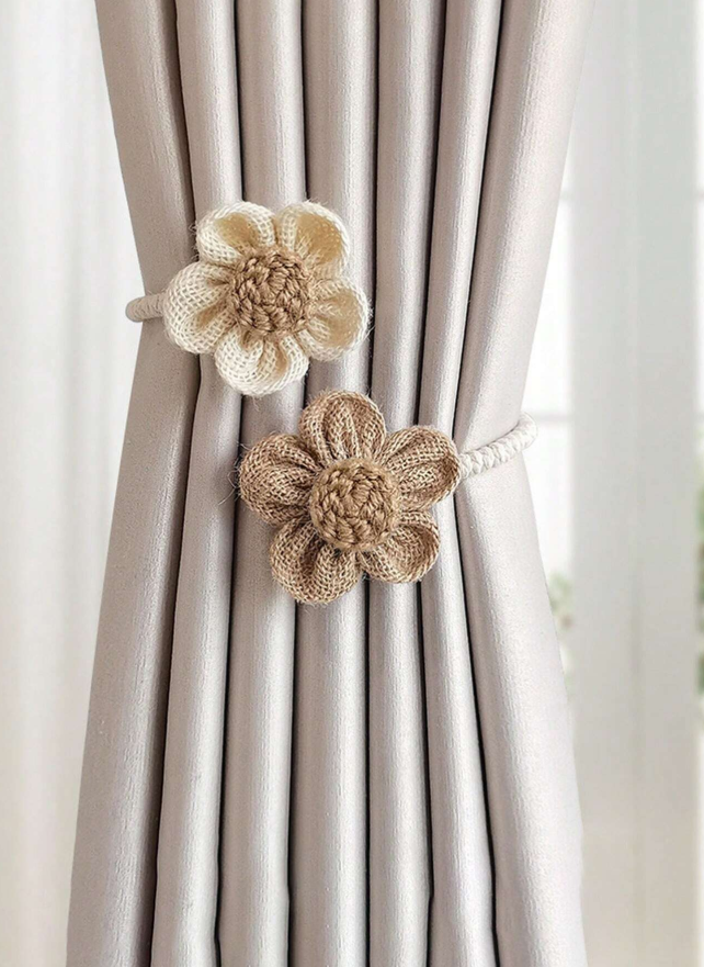 Blomformat gardinomtag – twist/utan borrning