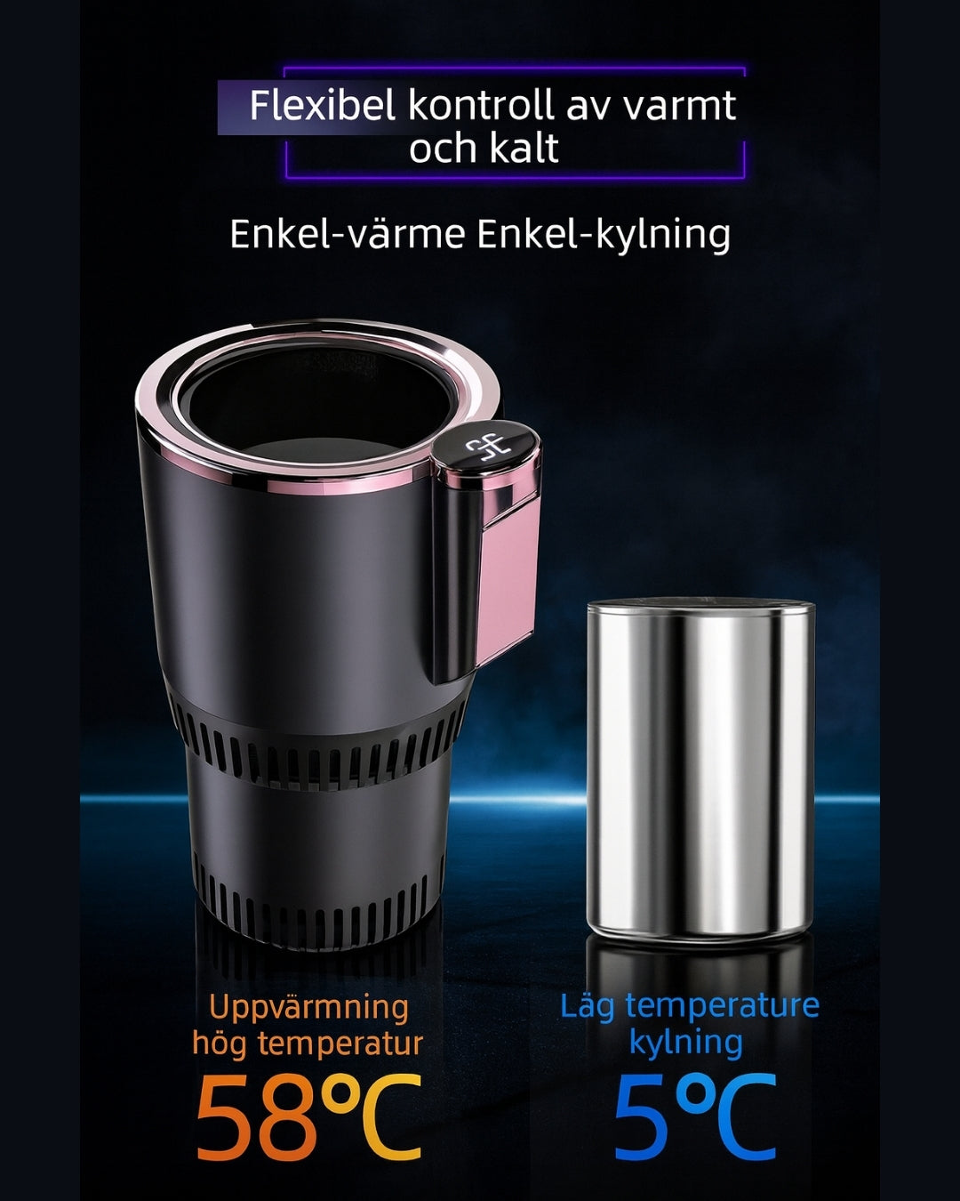 Smart kopp med temperaturkontroll – värmer till 58°C eller kyler ner till 5°C.