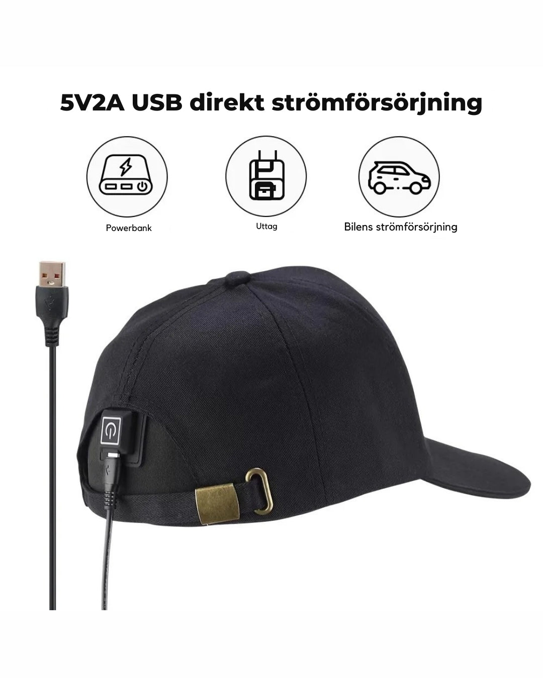 LED-ljuskeps drivs via USB-C 5V/2A – fungerar med powerbank eller väggadapter