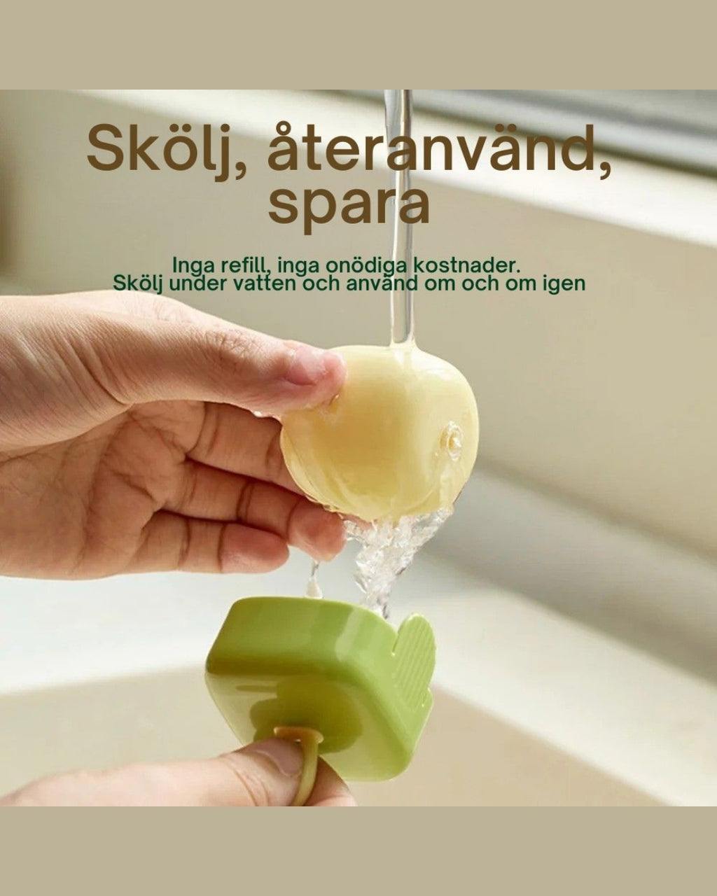 Skölj noppborttagaren under vatten och använd igen – hållbart och ekonomiskt.