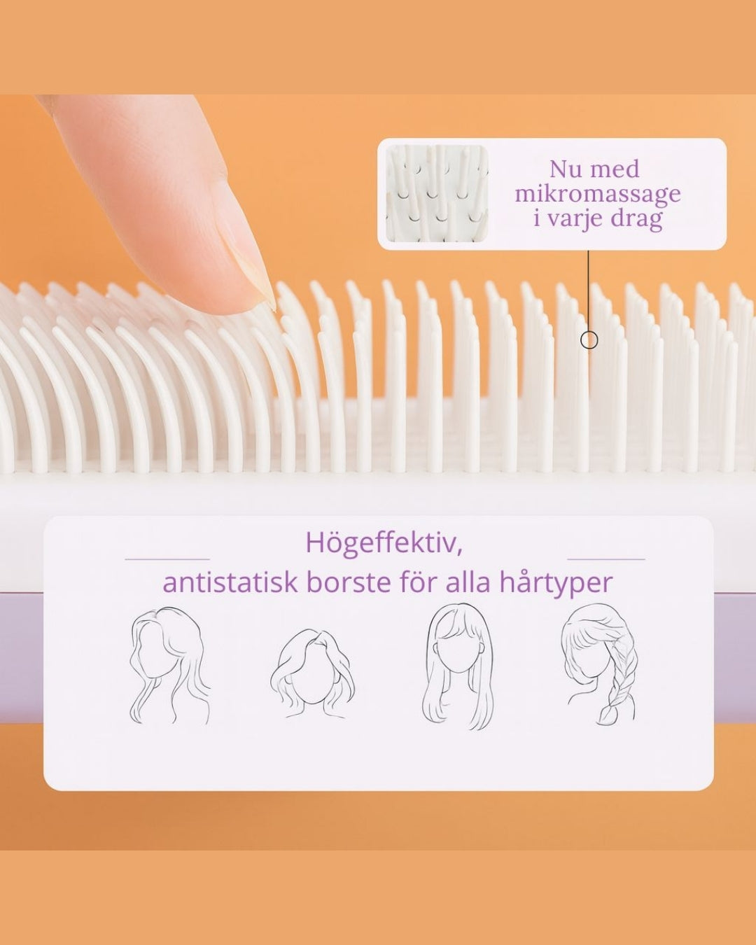 Närbild av skonsamma piggar och mekanik som lyfter bort hårstrån