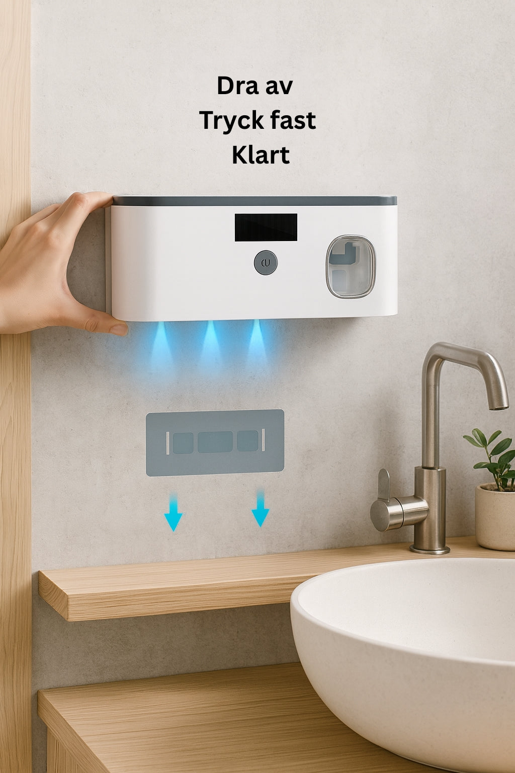 Montering med spårlös nano-tejp – ingen borrning behövs
